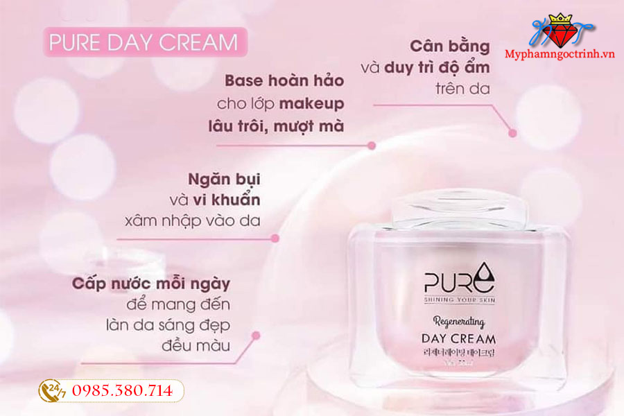 Công dụng Kem Pure ban ngày – Kem Lộc Nhung Pure