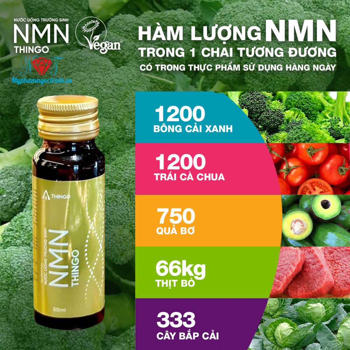 Hàm lượng NMN có trong 1 chai nước uống NMN Thingo