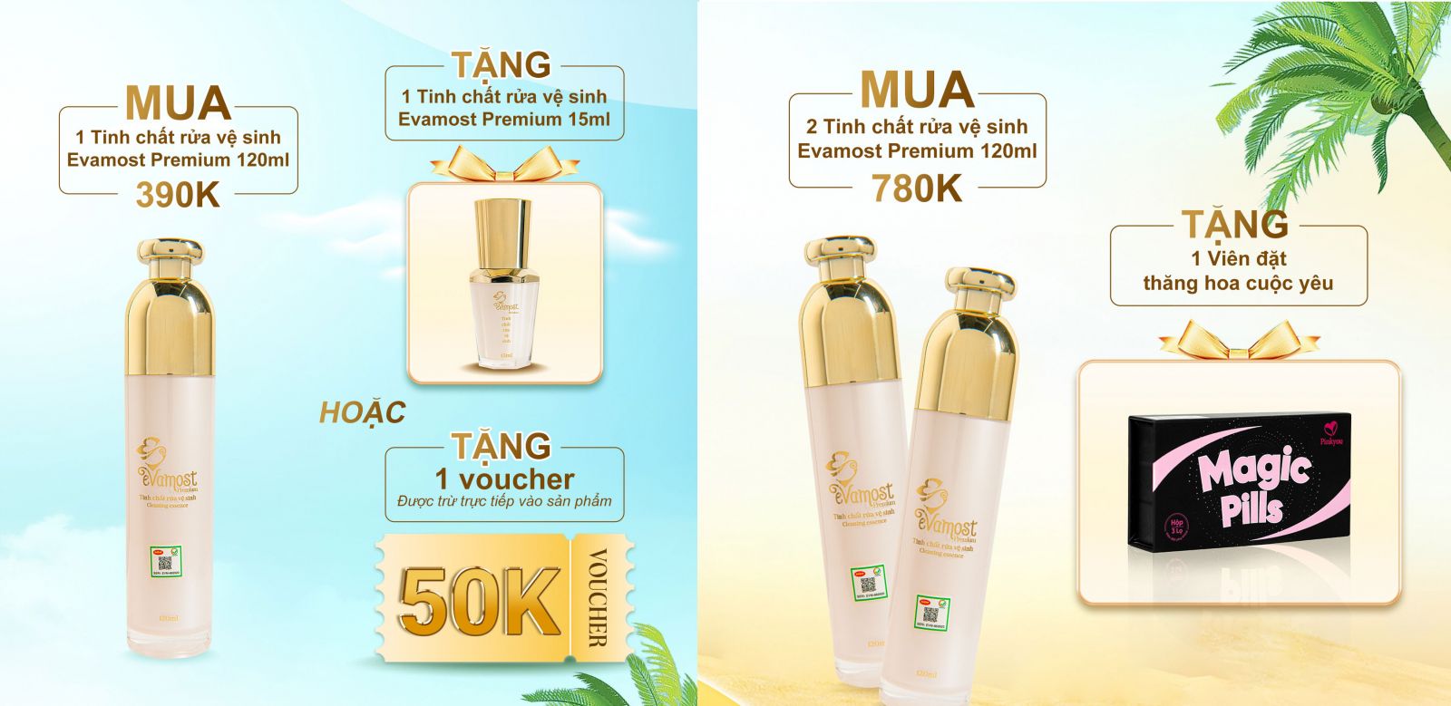Chương trình khuyến mại dung dịch vệ sinh Evamost